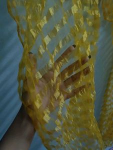 Vibrant Yellow Net Dupatta stall scarf