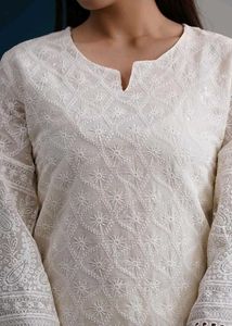 off White Chikankari Embroidered Kurta set