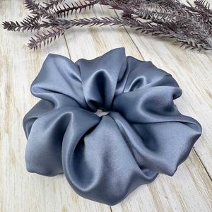 Set Of 3 L,M,S  Grey Satin Scrunchie