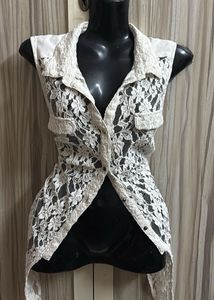 Lace Shirt Cardigan