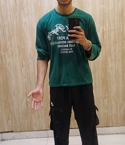 Men's Emerald Green "Night Project" Graphic Full