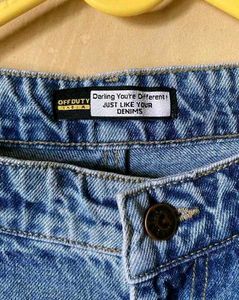 Off Duty Wide Leg Denim Jeans