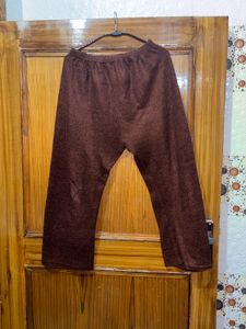 🌸Elegant Brown Kurta Pant Set with Pearl Detail