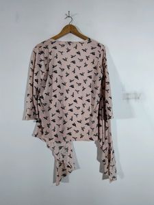 Pink Bird Print Shrug (Women's)
