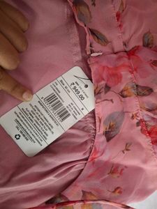 Pink Floral Chiffon Dress