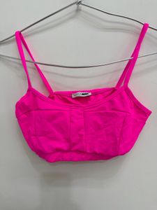 fashion nova Bright Pink Cropped Top