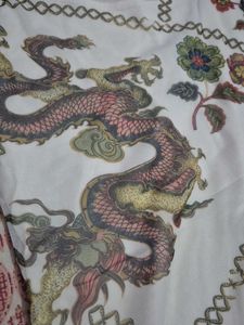 White Dragon Print Flowy Camisole Top