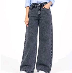 Grey Wide Leg Jeans