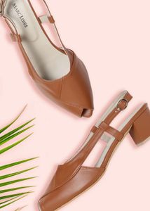 Marc Loire Peep-Toe Slingback Heels