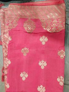 beautiful pink banarasi saree with blouse
