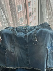 DressBerry Cute Denim Cargo Mini Skirt