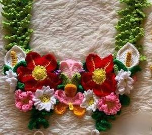 Handmade Crochet Floral Gown Embellishment