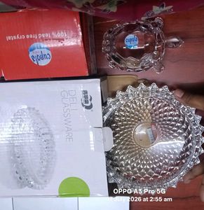 Crystal Glass Turtle set showpiece