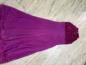 Elegant Purple Sequin Halter Dress
