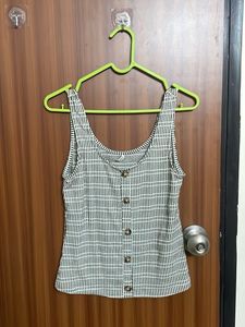 Striped Button-Up Tank Top