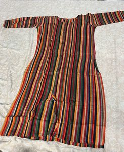 Vibrant Striped Kurta with buttons