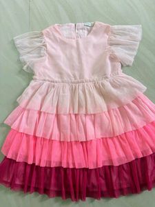 Girls Pink Tiered Tulle Dress