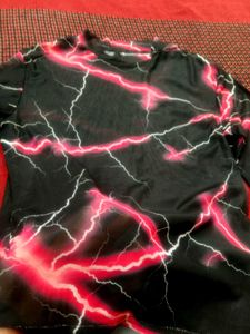Lightning Print Mesh Top