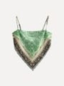 Green Patterned Cami Top
