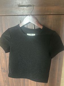 H&M kids Sparkly Black Cropped Top