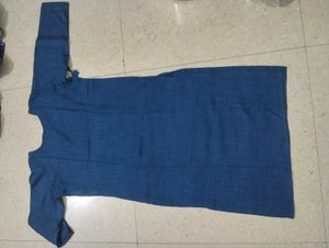 Blue Striped Cotton Kurta