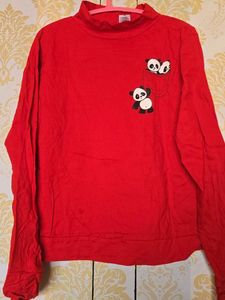 Red Panda Print Long Sleeve Top