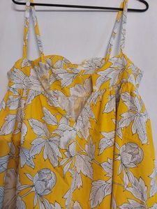 Zara Yellow Floral Midi Dress