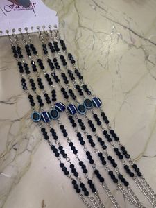 8 Beaded Evil Eye Drop bracelet or anklet