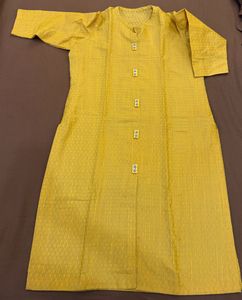 Yellow Jacquard Kurta