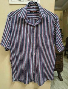 Classic Vertical Striped Short Sleeve Shirt