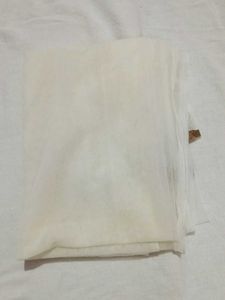 Elegant White Dupatta with Golden Border