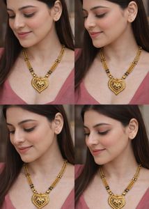 Elegant Heart Pendant Necklace Cum Mangalsutra