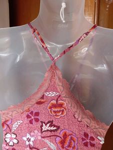 Floral Lace Trim Cami Pajama Top