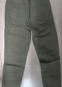 Olive Green Straight Leg Jeans