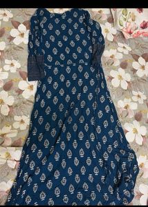 Stylish Blue Printed Kurta Set