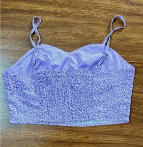 Floral Lavender Crop Top