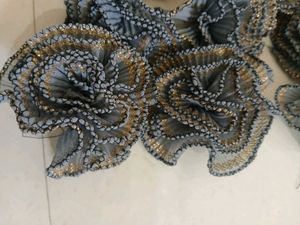Grey Fabric Flower Embellishments 20