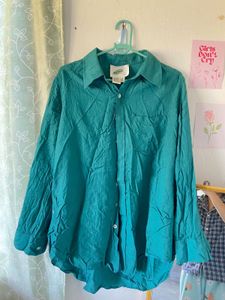 SALE:- Green Button-Down Shirt