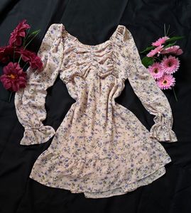 Floral Ruched Mini Dress