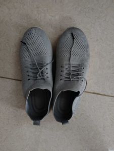 Stylish Grey Knit Sneakers