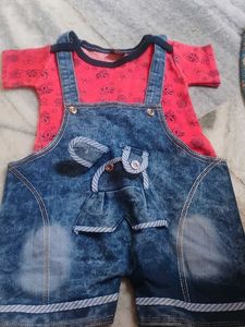 Denim Overalls &amp; Bodysuit Set