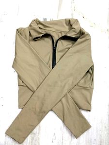 Chic Beige Zip-Up Jacket