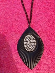 Black Chain With Stone Detailed Locket