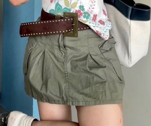 Olive Green Cargo Mini Skirt