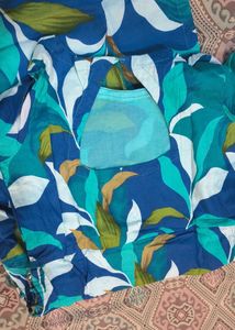 prettyyy printed cotton kurti with side tassels🦋�