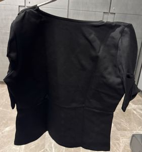 Chic Black Wrap Top