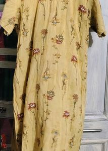 Yellow Floral Print Kurta with Palazzo Pants