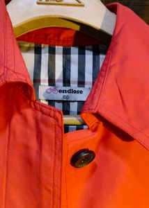 Coral Trench Coat with Belt