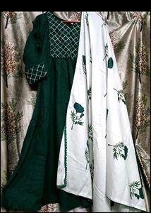 Royal Bottle Green Designer Anarkali Set 🫠😻