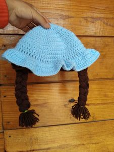 Handmade Crochet Baby Hat with Braids